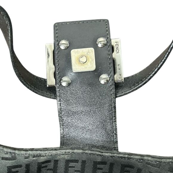 FENDI Zucca Tote in Zucca FF Black Canvas Mama Purse Handbag Bag - Picture 6 of 9